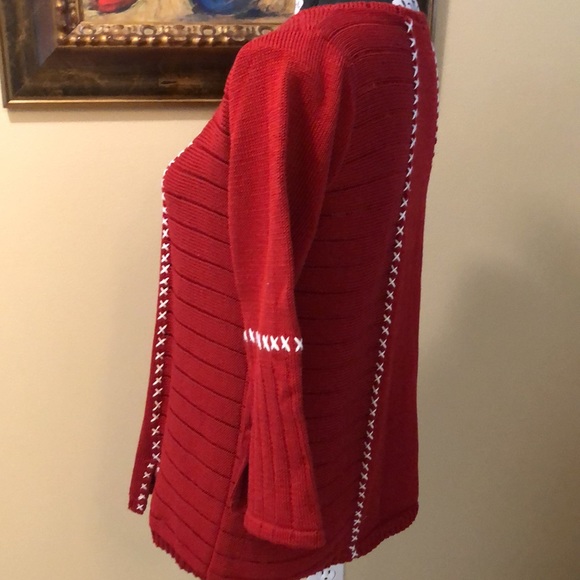 ❤️Elaris Bell long sleeve cross stitched detail soft stretchy sweater - Picture 4 of 12